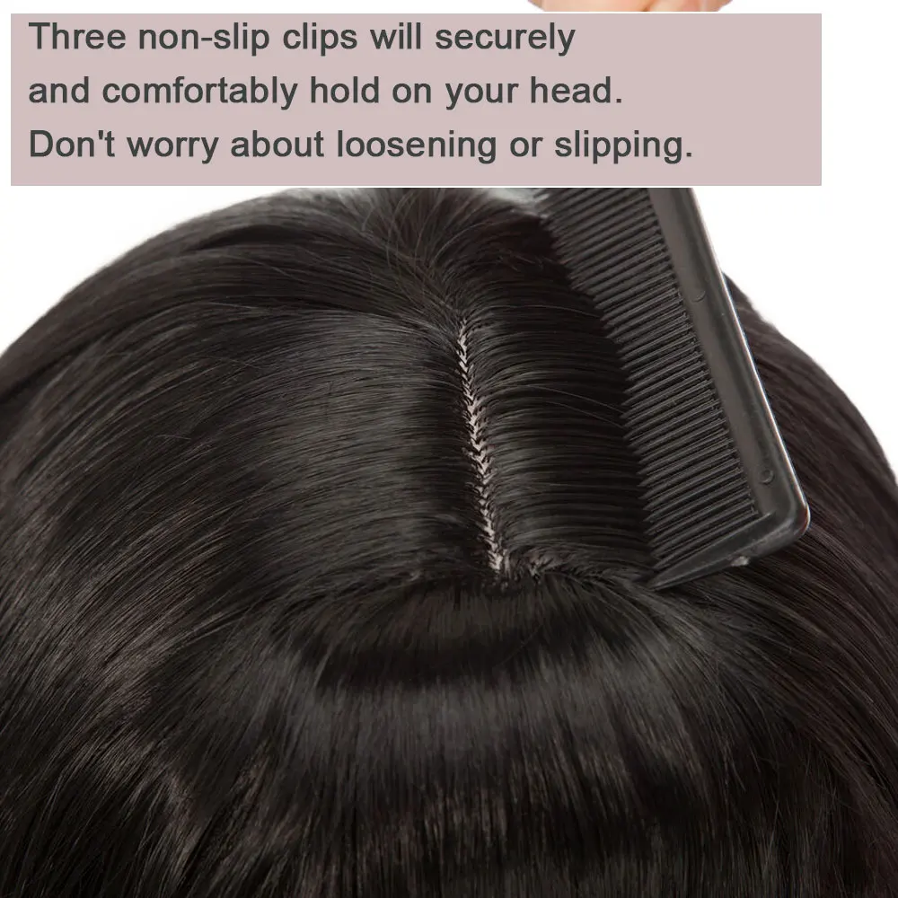 Benehair 11 Inch Hair Toppers with Bangs for Women Hair Pieces for Women with Thinning Hair Synthetic Wig Clip In Hair Topper