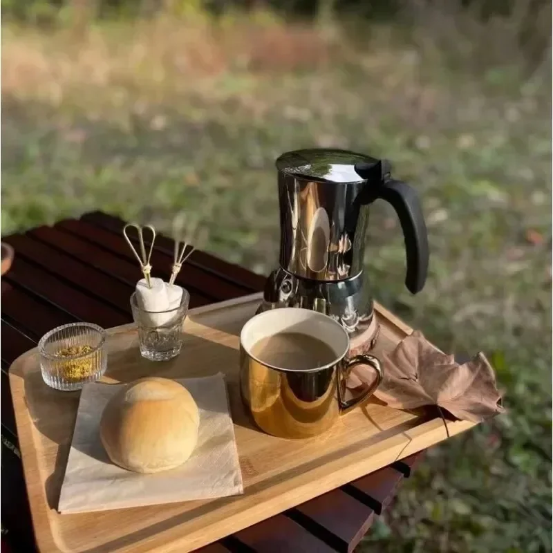Stainless Steel Moka Pot Stovetop Espresso Maker Italian Coffee Percolator Coffee Brewer for Home Office Coffee Shop Camping Use