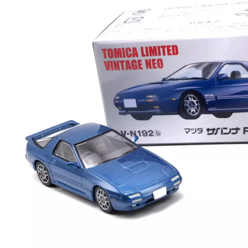 Takara Tomy Tomytec 1/64 TLV-192b Mazda Savanne RX-7 GT-X Blauwe Legering Speelgoed Motor Diecast Metalen Model Geschenken