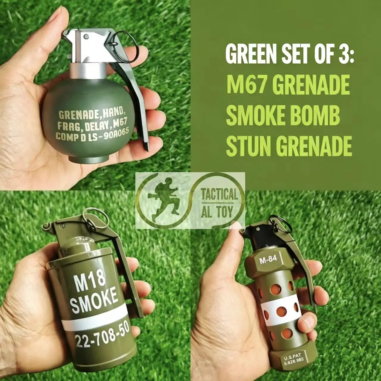 S70-Nylon Impact Resistant Reusable Grenade Model Multi Styles Outdoor Shooting Game Toy Prop