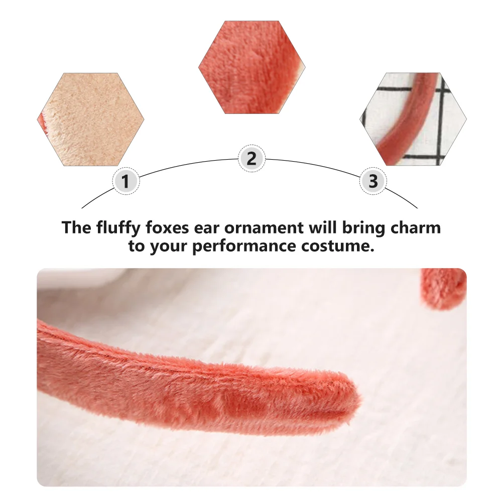 2 Pcs Fox Ears Headband Cute Animal Headdress Fashion Hair Accessories Women Role Playing Costume Props Party Supplies Headwear