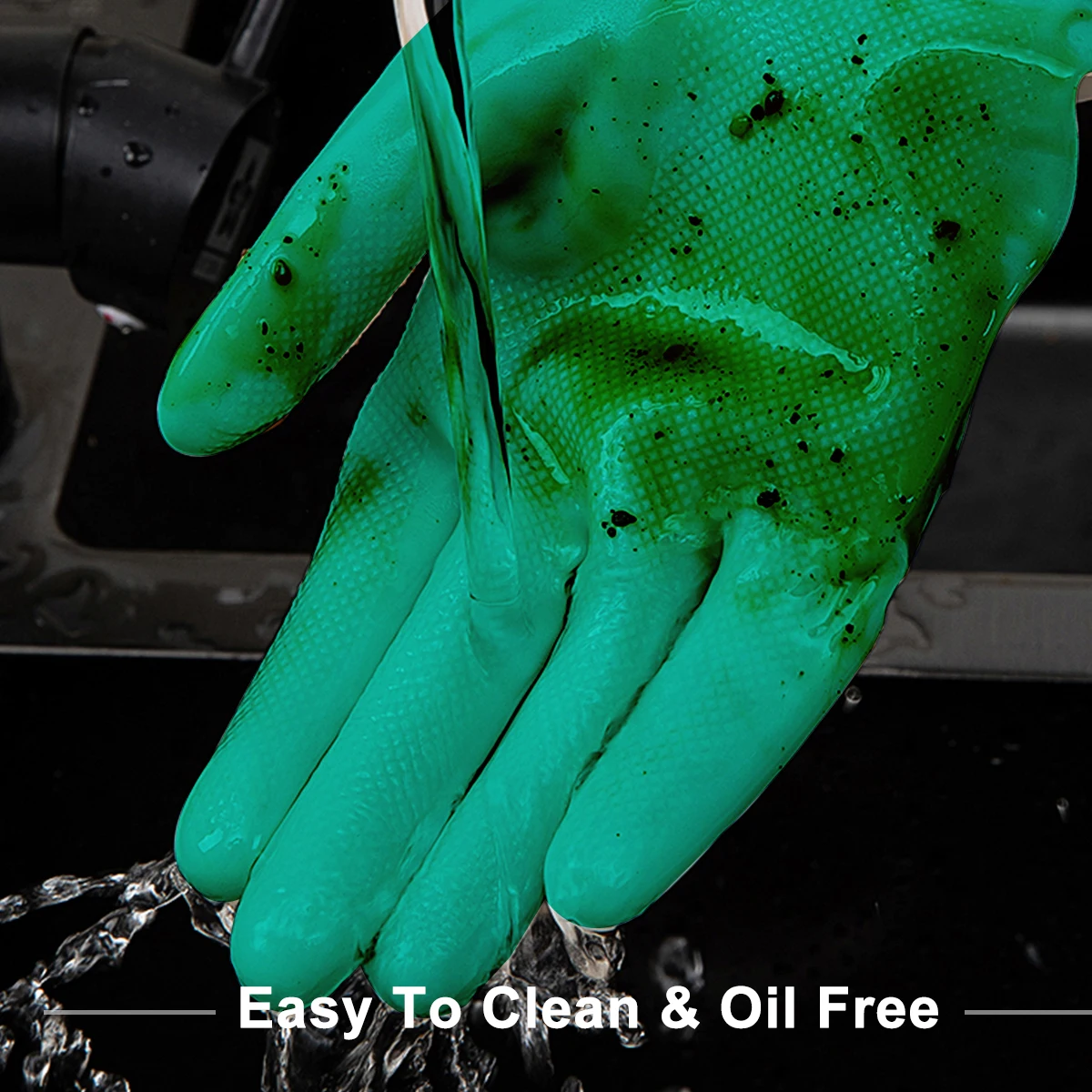 

1 Pair Dishwashing Rubber Gloves Oil Resistant Waterproof Heavy Duty For Kitchen Housework Garden Car Wash Laundry Pet Care