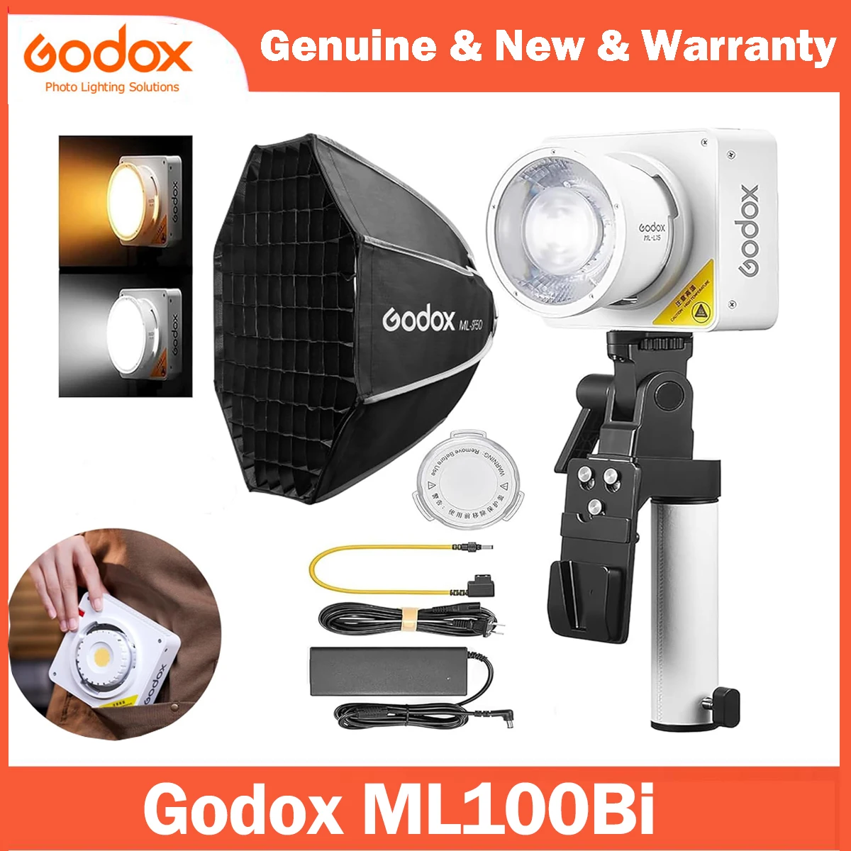 

Godox ML100BI 120W Bicolor LED Video Light 2800-6500K 11 FX Effects APP Control Godox Mount for Filmmaking/Live Streaming/Vlog