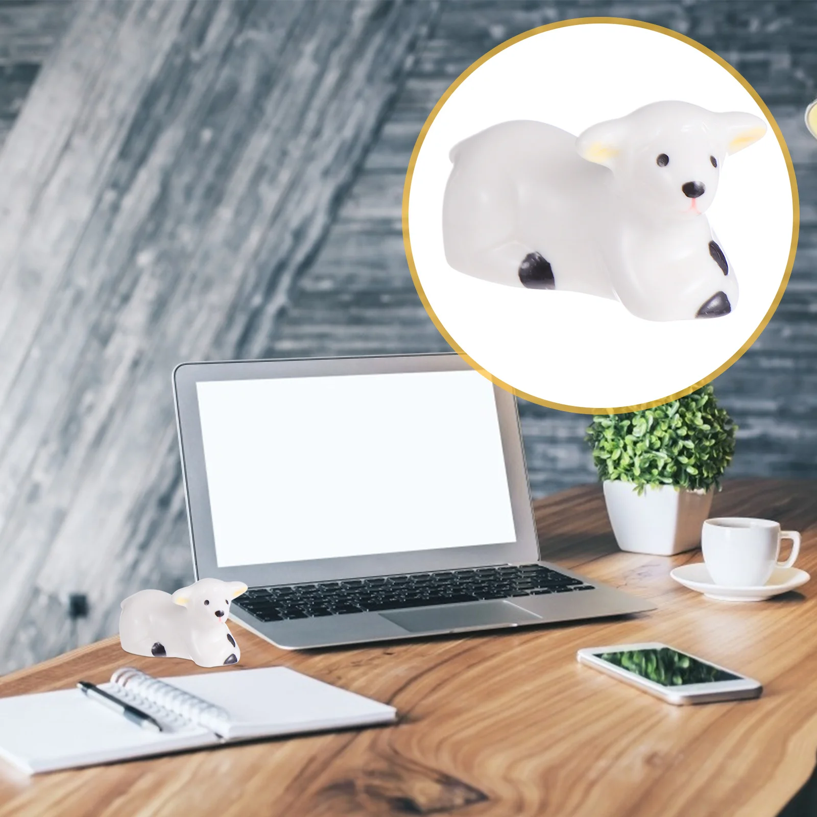 

2Pcs Ceramic Sheep Ornament Animal Figurines Indoor Outdoor Garden Lawn Wedding Scene Desktop Decoration