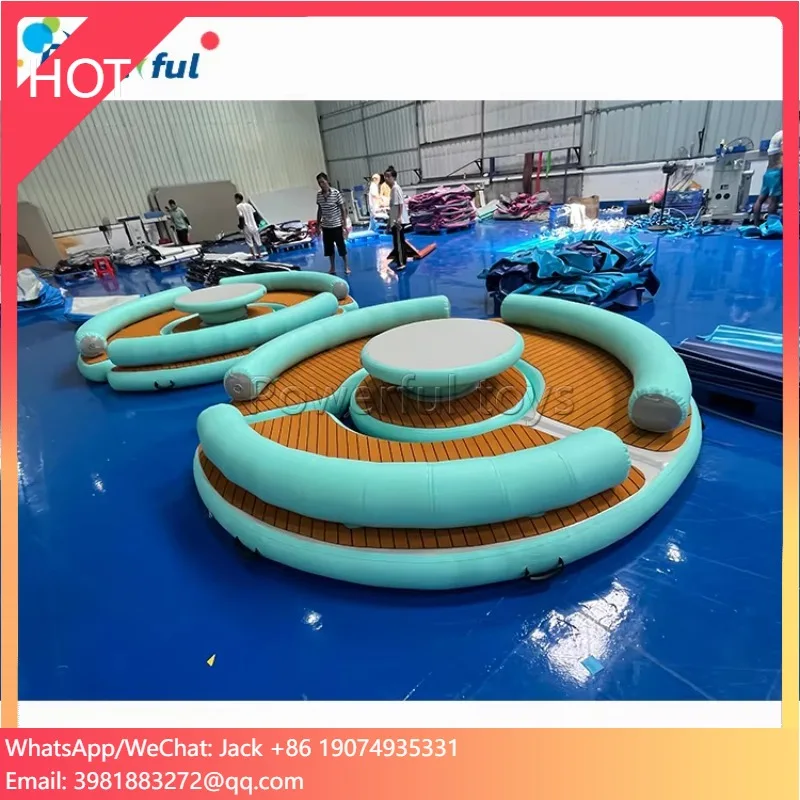 

Floating Water Platform Inflatable Island Floating Dock Outdoor Foldable Inflatable Drop Stitch Dock