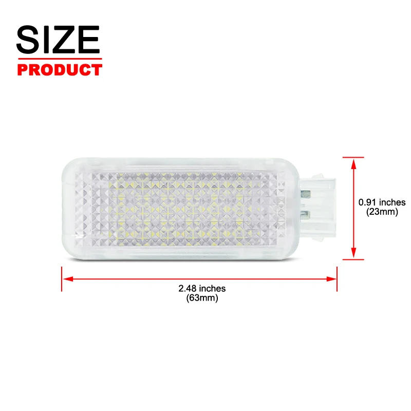 2Pcs For Audi A2 A3 A4 S4 RS4 A5 A6 RS6 A8 Q5 Q7 TT R8 White LED Courtesy Door Footwell Luggage Trunk Light