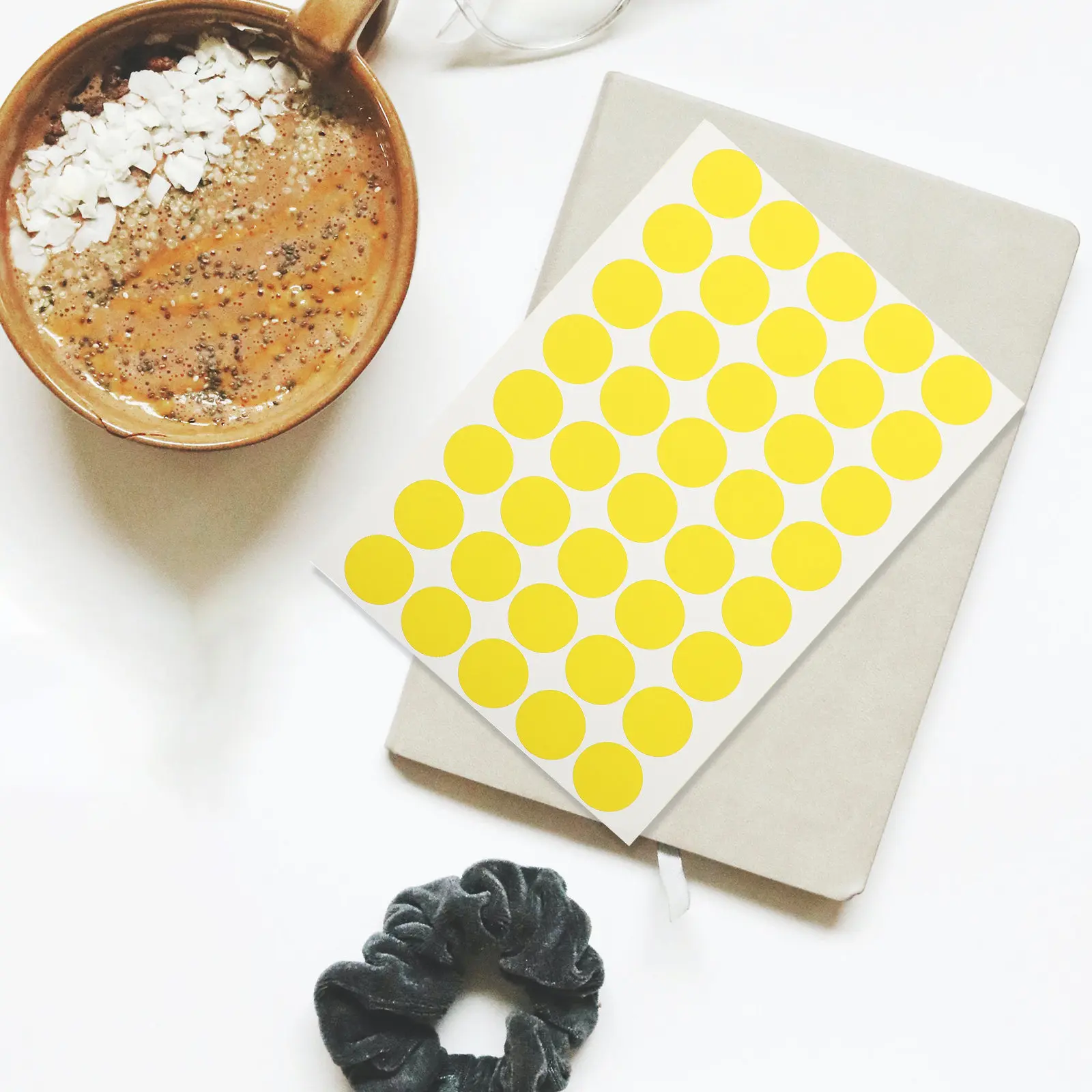 

10 Sheets Removable Dot Stickers Writable Surface Color Coding Labels for Home Office Inventory Pricing Jar Bottle Document