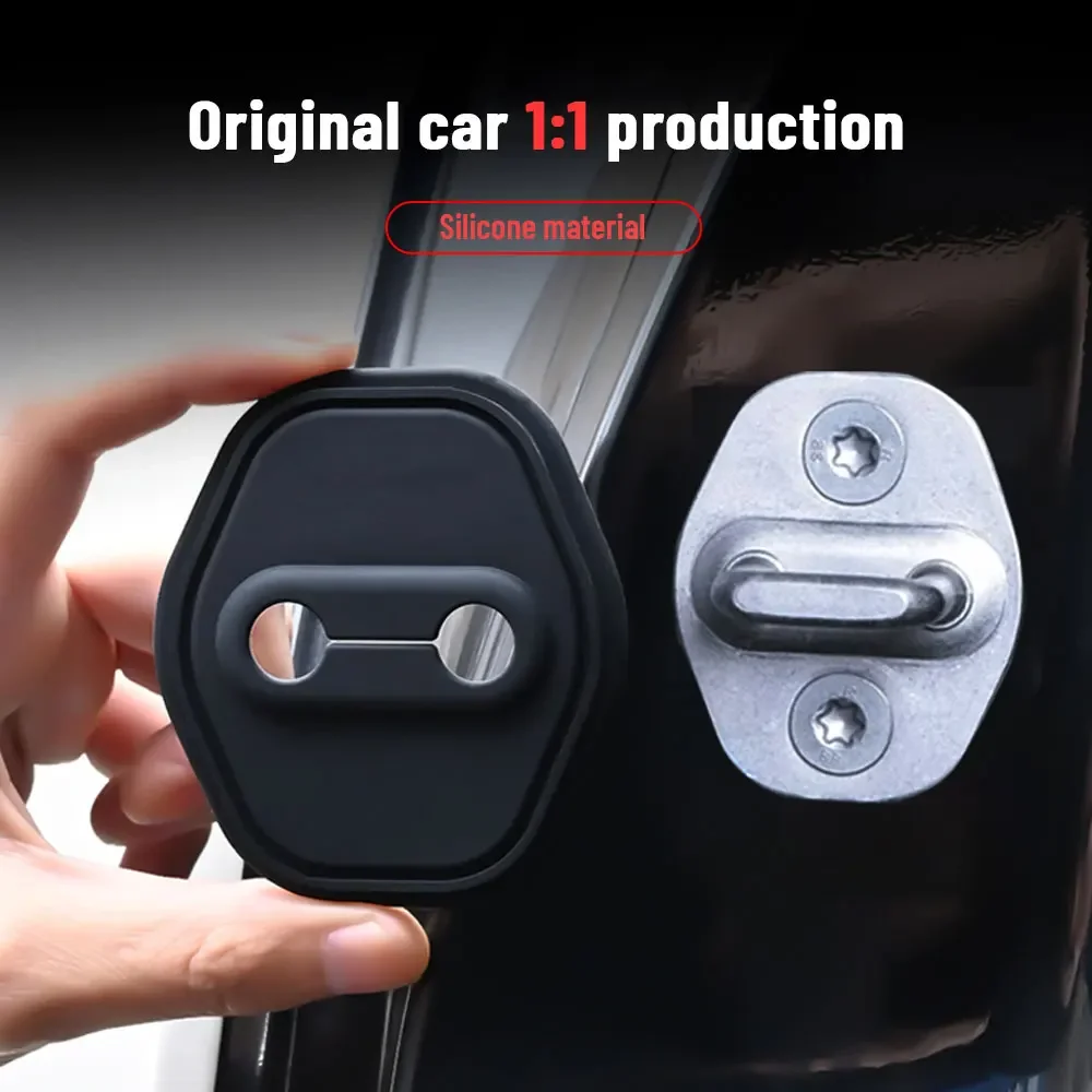 For BYD DOLPHIN MINI SEAGULL 2024 Car Door Shock Absorber Door Lock Protector Silicone Auto Door Lock Latches Cover Accessories 3