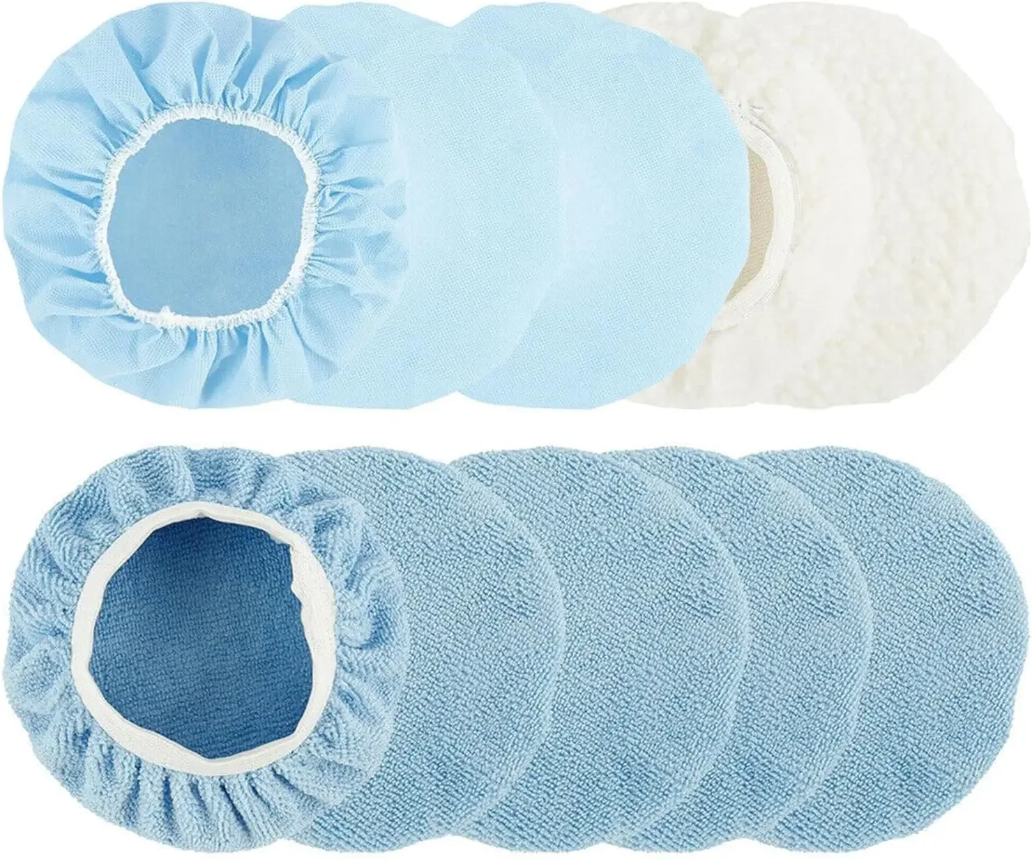 

10Pcs/Set Car Orbital Buffer Pad Bonnet Microfiber x Baxer Bonnet Polishing Bonnet Buffing Pad Cover