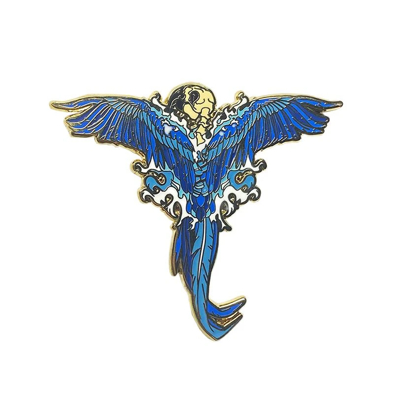 Customize beautiful blue colour cool funny animal flyer lapel pin Wholesale Manufacturer hard enamel zinc alloy Brooch For Gift