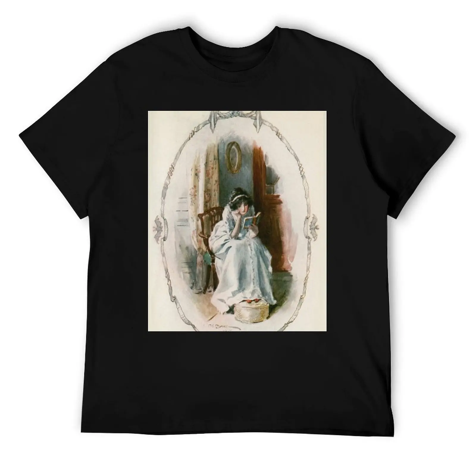 

Charles Edmund Brock - Jane Austen Reading Udolpho T-Shirt cotton t shirts man 100% funny t shirts man T-Shirt