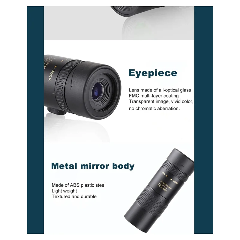 AY03-10-300X40 HD التكبير أحادي تلسكوب المحمول المقربة عدسة ث/ترايبود للتخييم في الهواء الطلق مشاهدة الطيور السفر