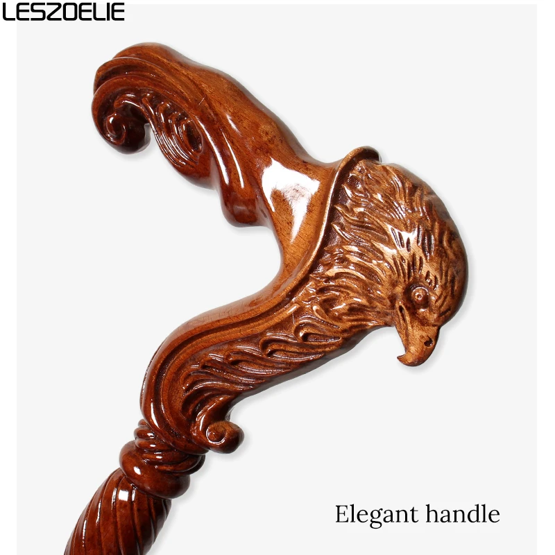 Adlerkopf-Gehstock aus Holz für Herren, abnehmbar, rotbraun, deutsche Buchenholzstäbe für Mann und Frau, elegante Holzstöcke