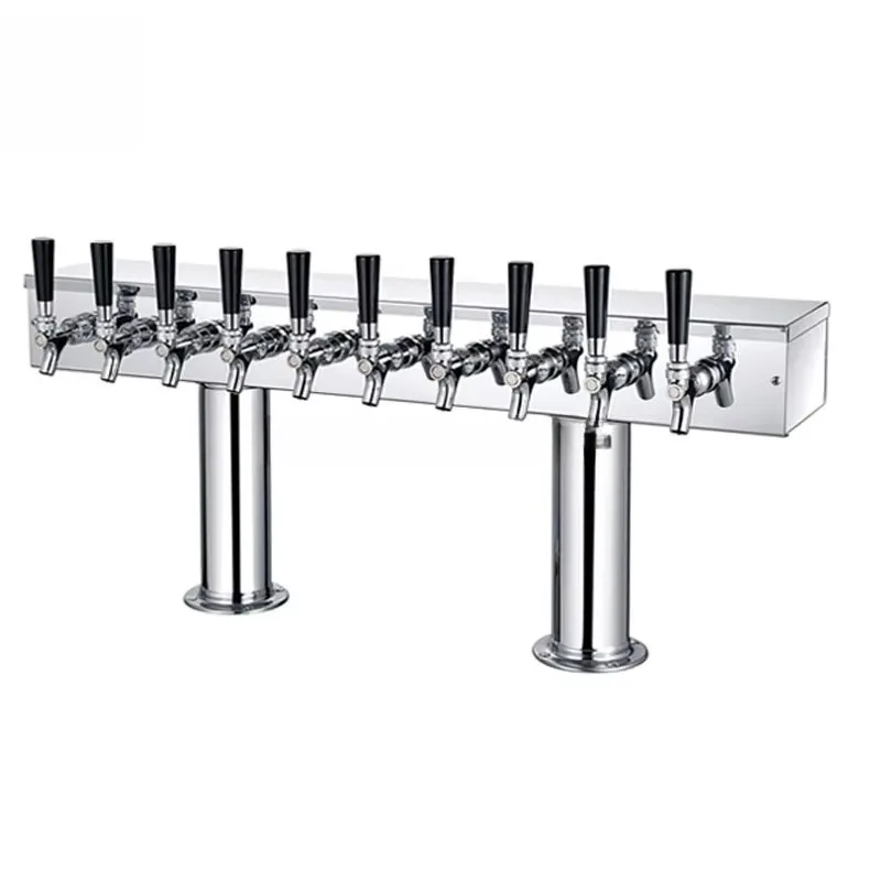 Stainless Steel  Square Shape Ten Way T Style Beer Tower for Beer Cooler or Homebrew