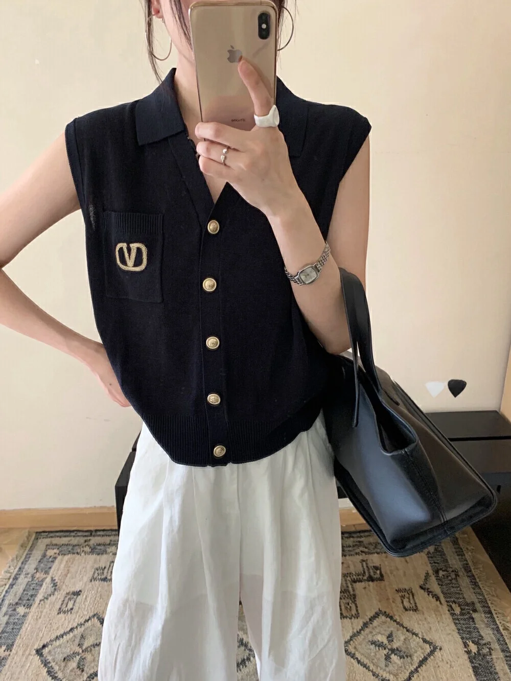 Cárdigan de punto coreano Sle Ne Ice Silk Svel para mujer, chaleco versátil adelgazante, Top para el verano de 2025 de Mi Yaka Man