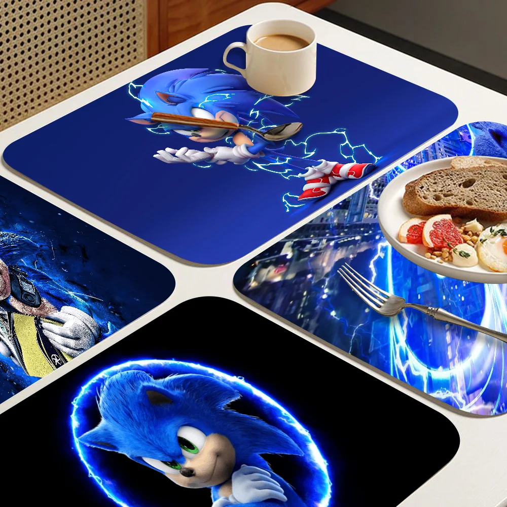 

Cartoon S-Sonics New Super Absorbent Coffee Dish Kitchen Absorbent Draining Mat Drying Mat Quick Dry Bathroom Placemat