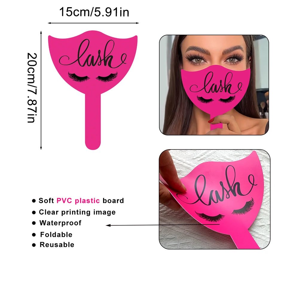 2 Piezas Accesorios de Foto para Técnico de Pestañas PVC Suave de Mano Tarjetas de Belleza para Redes Sociales Salón de Pestañas Herramientas de Exhibición 2