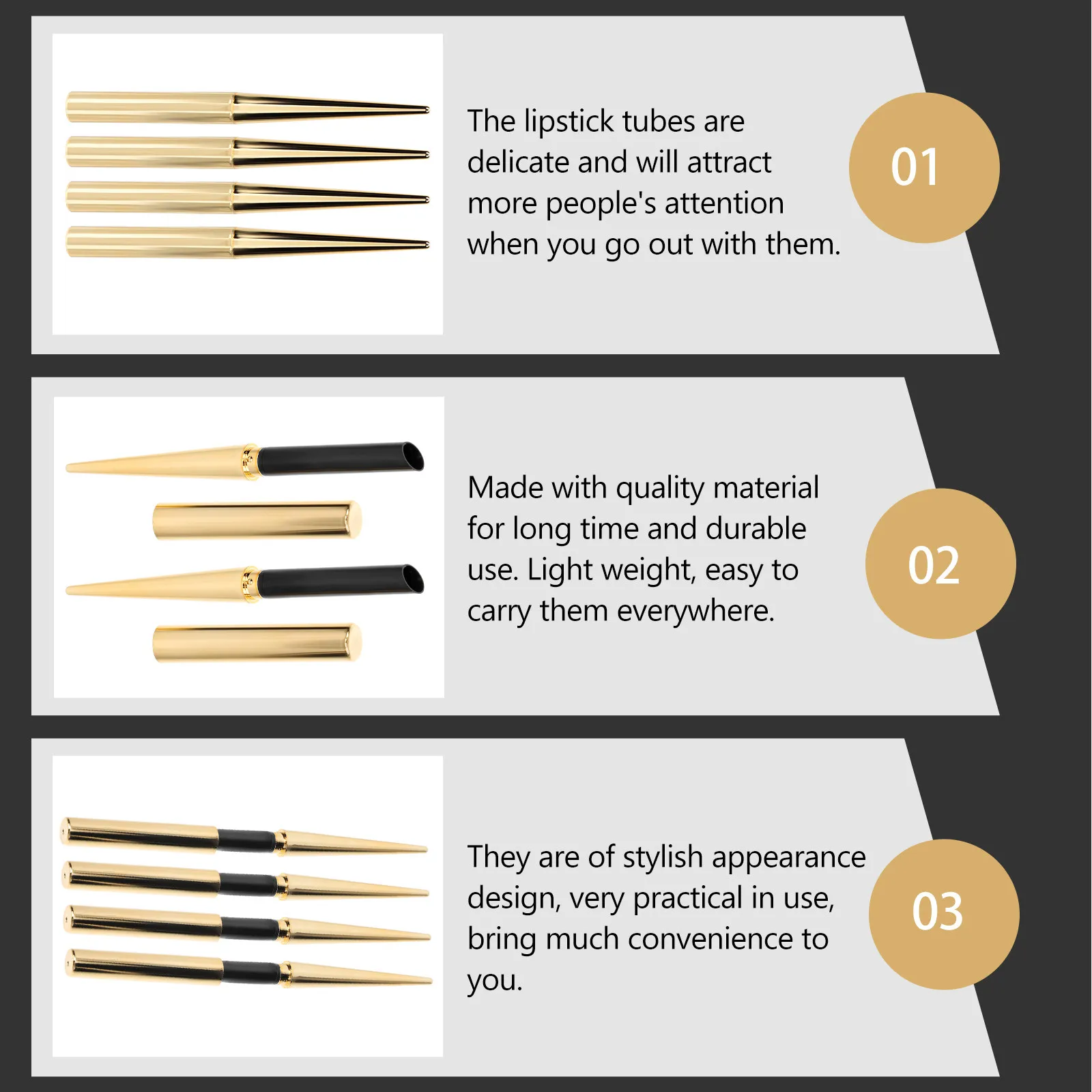 

Набор из 4-х пустых тюбиков для крема для губ: портативные, легкие, многоразовые флаконы для помады, стильные контейнеры для бальзама для губ, для путешествий