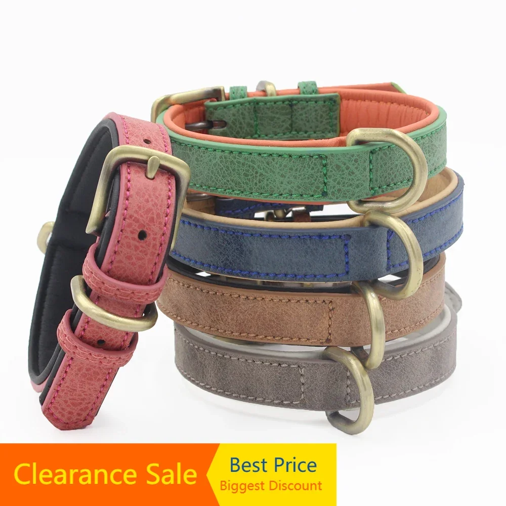 PU Leather Dog Collar Durable Necklack Collar for Small/Medium Dogs Bulldog Pup Dog Supplies Pet Accessories Products