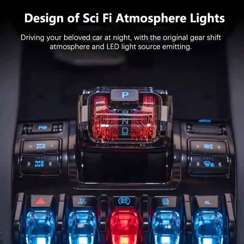 Led Crystal Gear Lever 7 Colors For Byd Shark 2024 Automatic Crystal Gear Handle Upgrade Center Console Accessories No Charging
