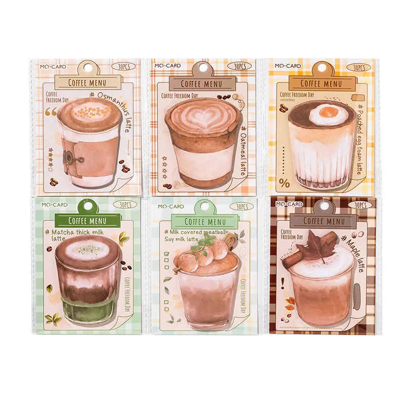 30pcs/lot Memo Pads Material Paper Coffee Freedom Day Diary Journal Scrapbooking paper Card Background Decoration Paper