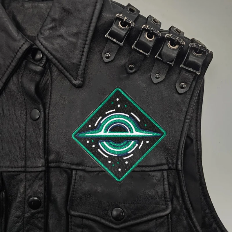 1PC Black Hole Universe Embroidered Patch Iron On Motivating Morale Humorous DIY Gift For Clothes Cap Bag Jacket Trucker Hat