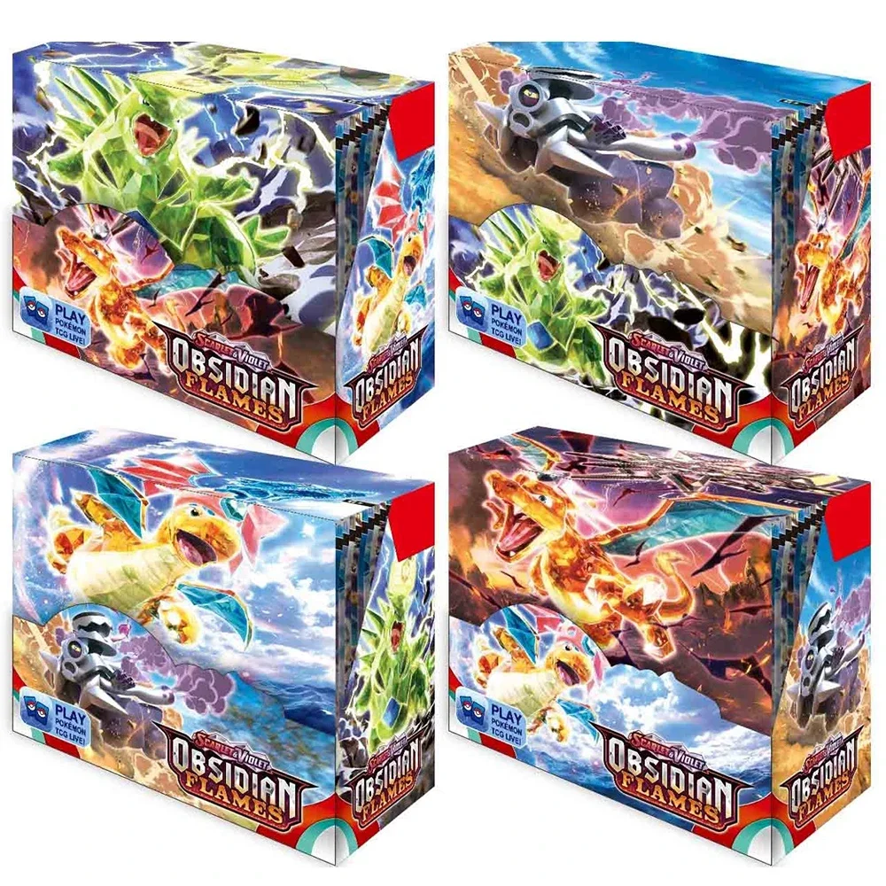 360pcs ภาษาอังกฤษ Pok é mon TCG: Silver Storm Booster OBSIDIAM เปลวไฟ PARADOX RIFT จอแสดงผล Pok é mon การ์ดของเล่นเด็ก