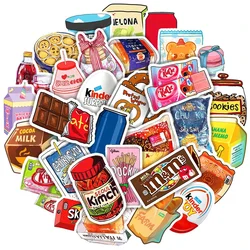 50Pcs Food Drink Snacks Stickers Packaging Phone Bike Wall Motorcycle Laptop Cute Cartoon Waterproof Sticker for Kids Toys