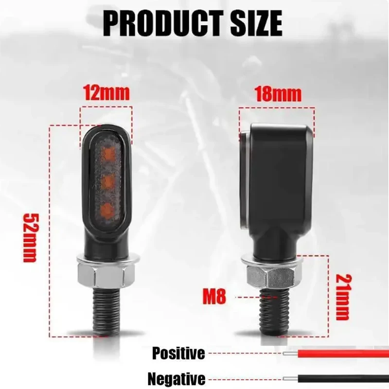 Mini Motorcyle Led Turn Signal Lights Amber Flashing Light Blinker Turn Signal Lamp For Cafe Racer 12V 3LED Moto Indicator Lamps