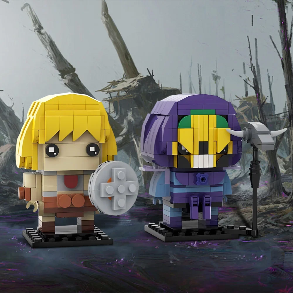 Gobricks MOC كلاسيكي أنيمي Brickheadz اللبنات الصلب رجل الهيكل العظمي عمل شخصية الطوب تجميعها لعبة الأطفال هدية