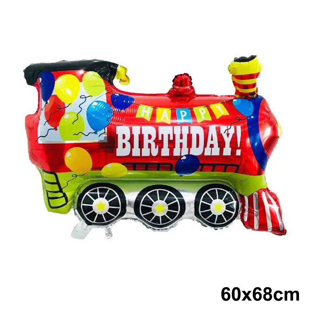 Train Balloon Theme Birthday Decorations Cute Train Shaped Foil Balloon and Latex Ballon Railroad Crossing Traffic Party Decor view 6