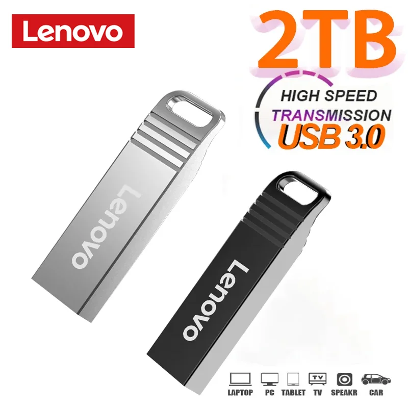 레노버 메탈 USB 플래시 드라이브, 대용량 휴대용 펜드라이브, USB 3.0, 고속 파일 전송, 방수 메모리 U 디스크, 2TB, 1TB 