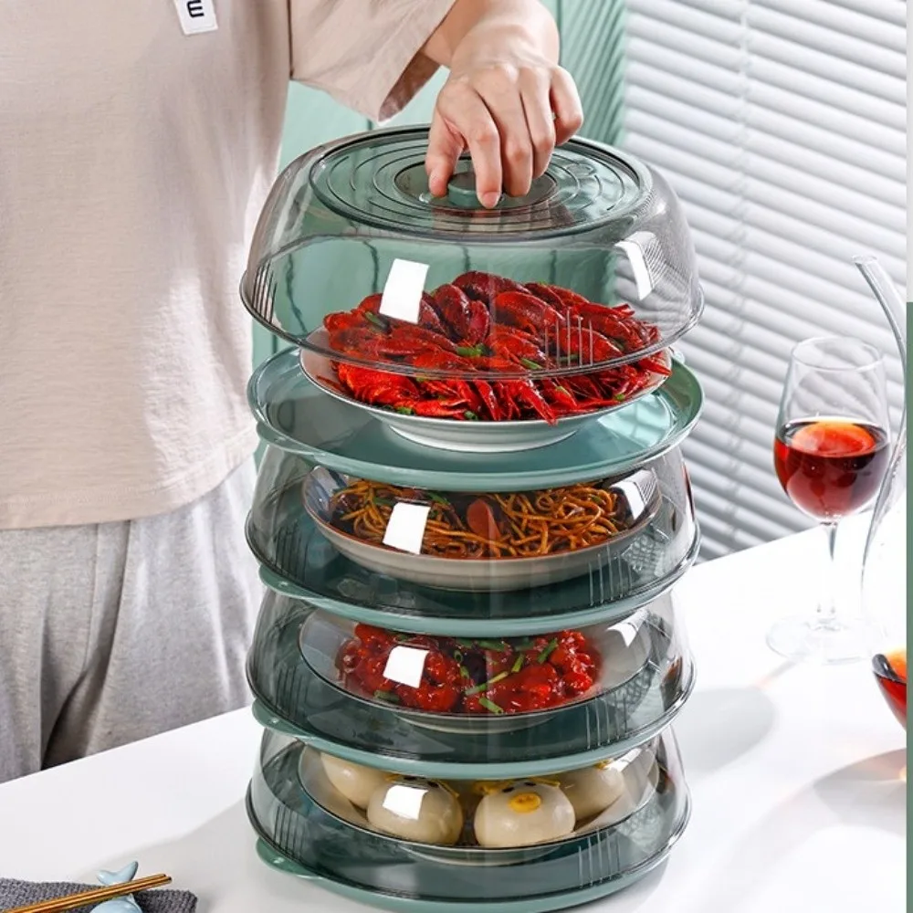 Durable PET Microwave Plate Cover Transparent Single Layer Food Preservation Cover Microwave Splatter Guard For Kitchen