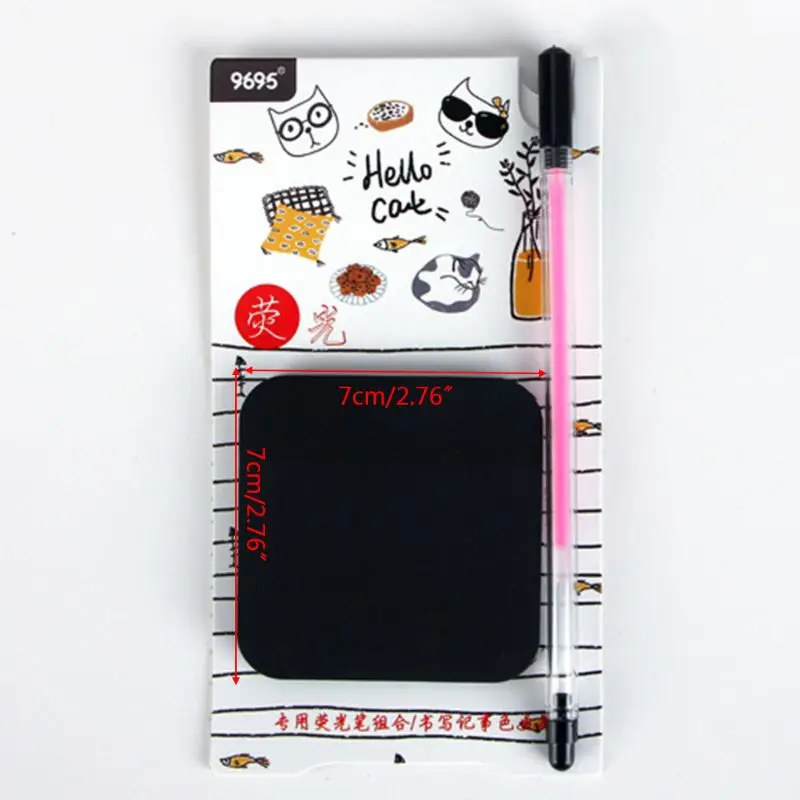 กระดาษโน้ตสีดำ 50 แผ่นพร้อมชุดปากกาเรืองแสงสำหรับ Creative Office Statio