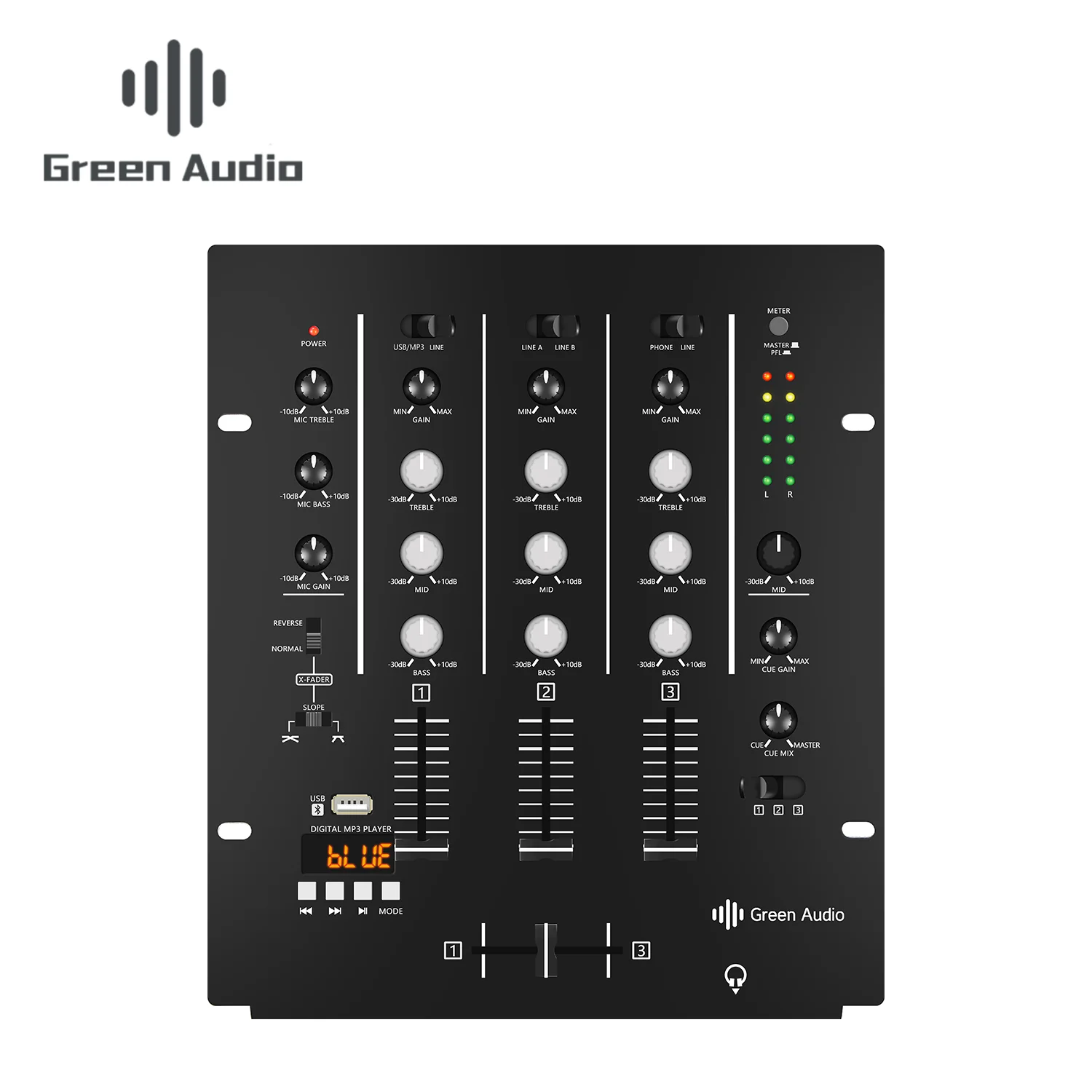 GAX-DM4 OEM ODM Professional 4-channel Audio Stereo Mixer With Sound Card Home KTV Stage DJ Mixing Console