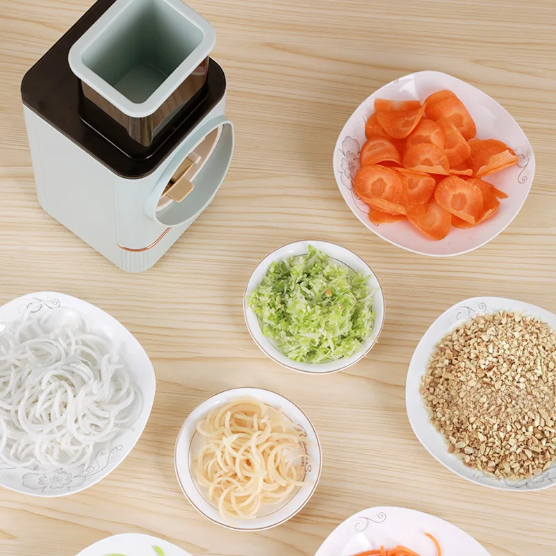 Râpe à fromage électrique, hachoir à légumes, machine à salade injuste, poignées amovibles, trancheuse à légumes, gadget pour la maison, fournitures de cuisine, 110V