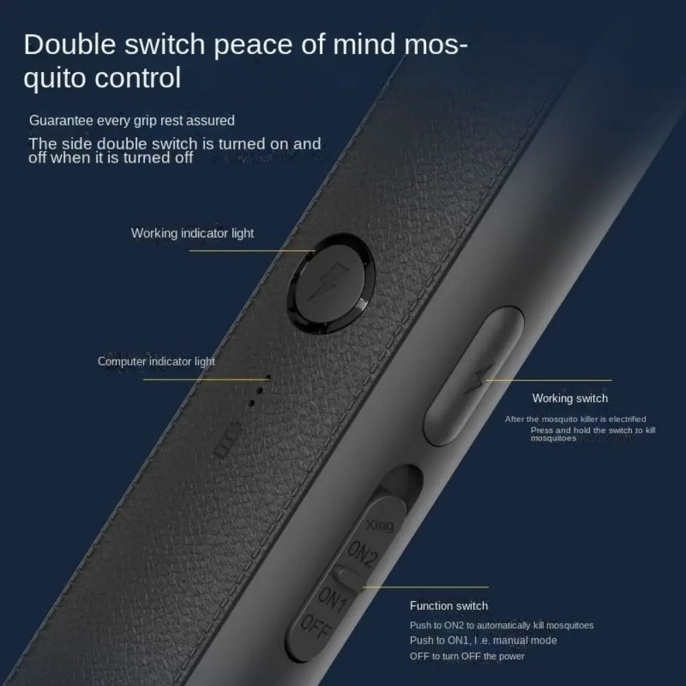 Plastic Foldable Electric Mosquito Swatter USB Rechargeable Handheld Electric Mosquito Racket Space Saving Safe Fly Bug Zapper