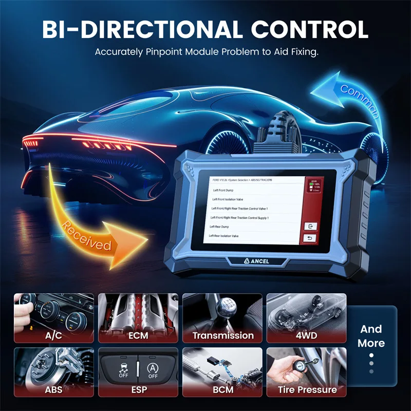 Universal Full System OBDII Car Diagnostic Scanner Professional Auto Fault Detector Vehicle Maintenance Tool