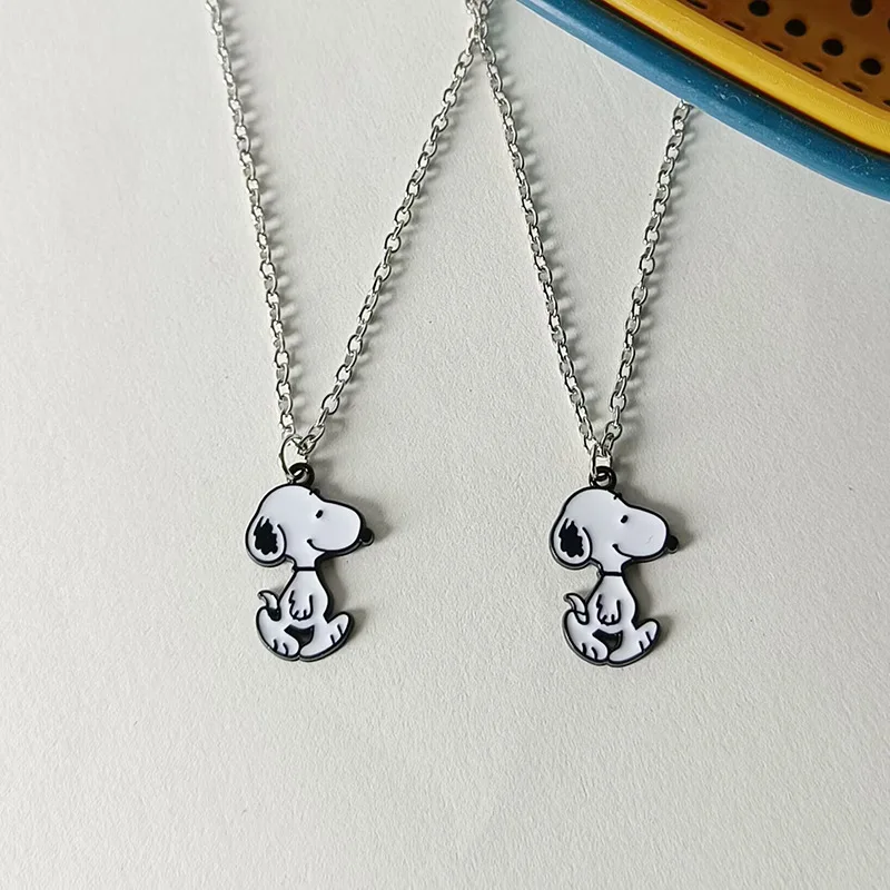 Snoopy Pendant Necklace Ring Classic Animation Kawaii Anime Accessories Bounce Cartoon Cute Fashion Best Friend and Couple Chain