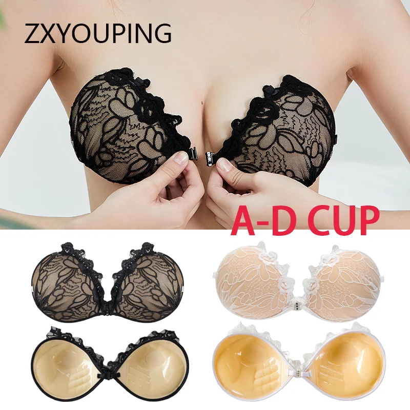 

3CM Women Thickened Lace Palm-Shaped Adhesive Strapless Bra Silicon Nipple Adhesive Push Up Bra Reusable Nipple Tape