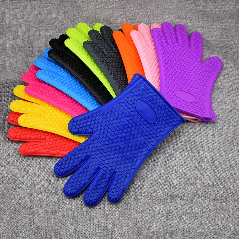 1pcs Insulated Silicone Gloves Non-slip Heat Proof Clip Kitchen Baking Kitchen Baking Tools Microwave Oven Gloves Oven Gloves