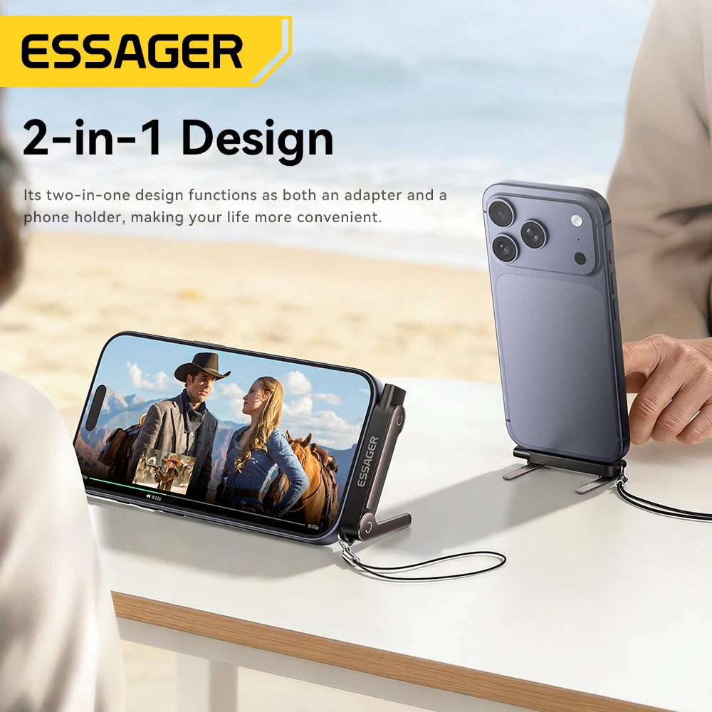 에사저 240W USB C OTG 어댑터 (스탠드 포함) 90도 타입 C 암-아이피(아이폰... - 5