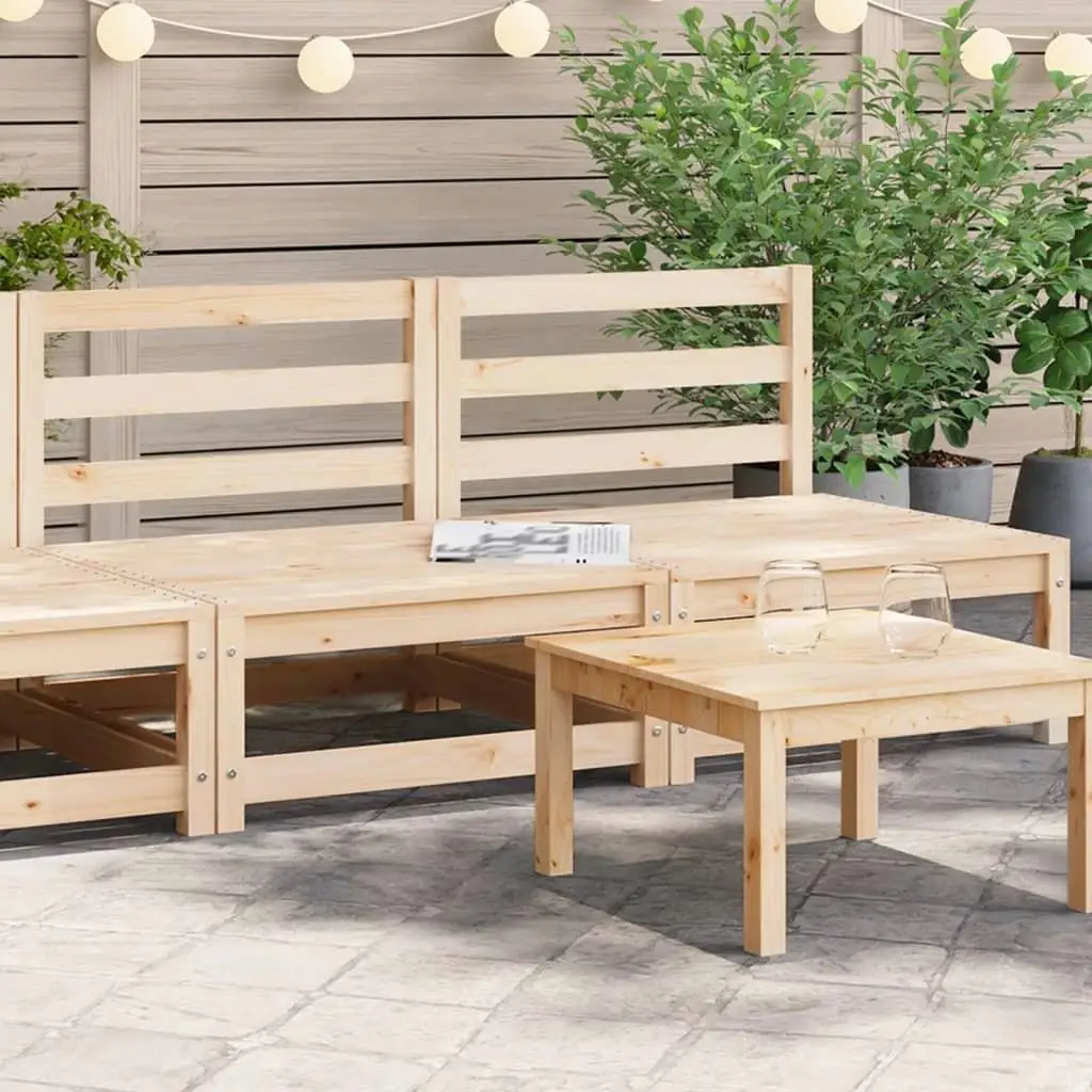 2-Piece Armless Patio Sofa Set - Durable Solid Pine Wood, 27.6x27.6x26.4 Inch, Outdoor Seating