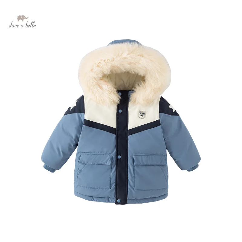 Dave Bella Children Boys Down Jacket 2023 Winter New Fashion Waterproof Oil Proof Antibacterial Outerwear Padding Coat DB4237230