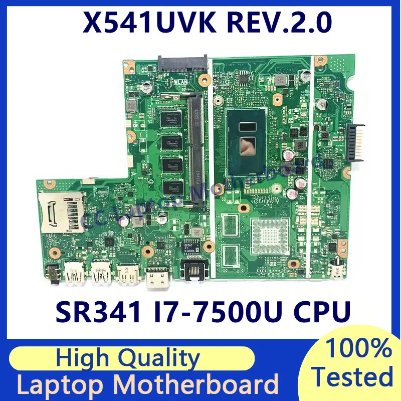 

Материнская плата X541UVK REV.2.0 для ноутбука ASUS, материнская плата RAM 8 ГБ с процессором SR341 I7-7500U, высокое качество, 100% полное тестирование, работает хорошо