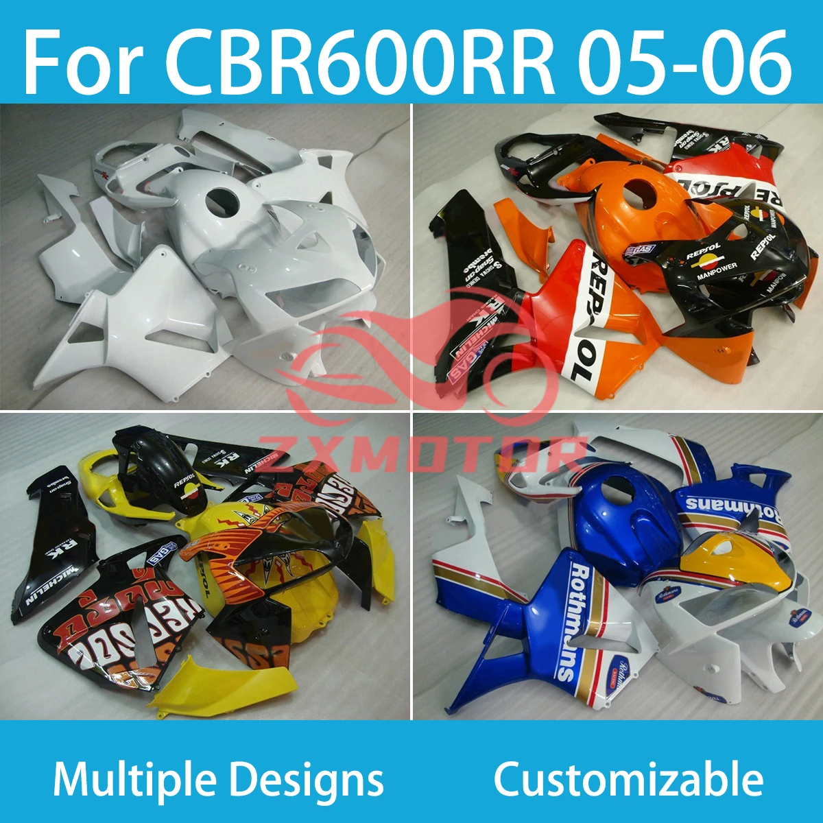 

Обтекатели ZXMT для Honda CBR600RR 2005 2006, белый комплект обтекателей для мотоцикла CBR 600RR 05 06