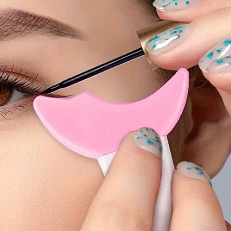 2 stuks multifunctionele siliconen eyeliner sjabloon oogmake-up extra halvemaanvormige baffle is geschikt voor eenvoudige eyeliner tekening