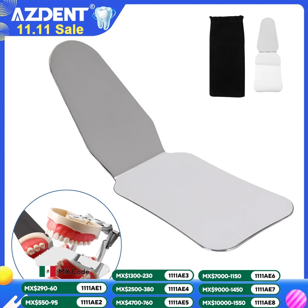 

AZDENT стоматологические зеркала для фотосъемки из нержавеющей стали, автоклавируемый внутриротовой ортодонтический отражатель, двухсторонний стоматологический инструмент