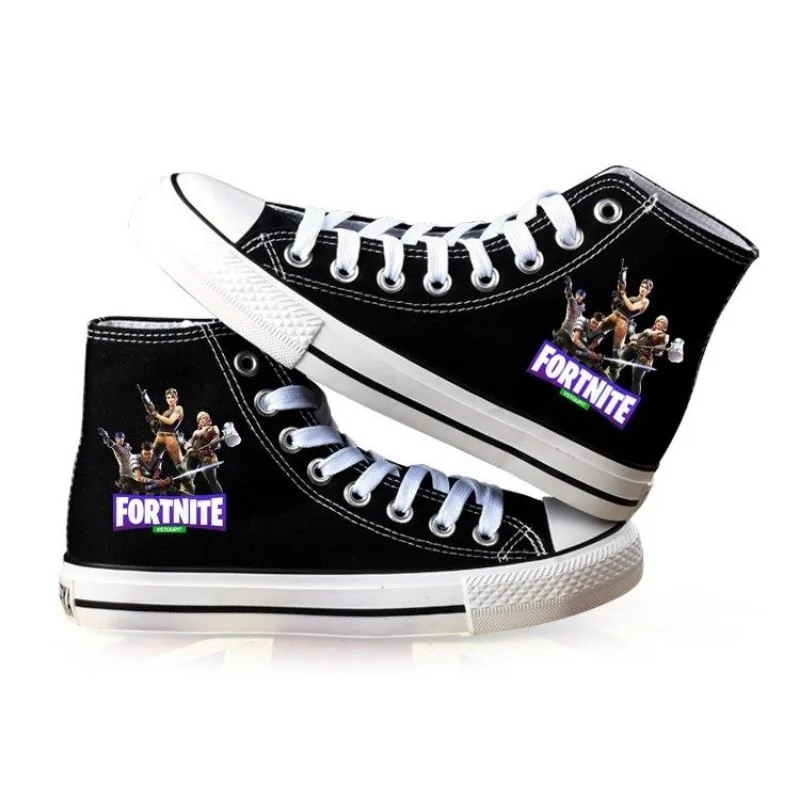 Fortnite High Top Sneakers Mens Womens Teenager High Quality Fashion Canvas Shoes Casual Tailor Made Sneaker