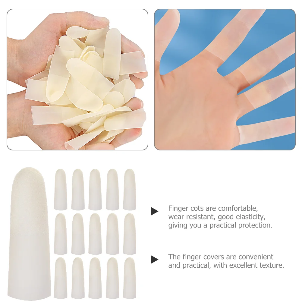 100 Pcs Latex Finger Protective Covers Anti-static Protectors Cots Frosted Fingertips Emulsion Anti-slip